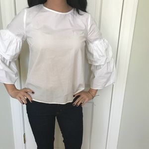 Madewell Tiered sleeve poplin top